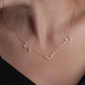 Meerdere sterrenbeeld familie dierenriem ketting, aangepaste Memorial dierenriem cadeau, weegschaal, Leeuw, Maagd ketting, verjaardagscadeau voor moeder, vrouwen