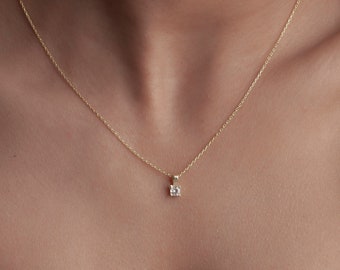 Cubic Zirconia zilveren hanger ketting, sierlijke diamanten gouden ketting ketting, bruidsmeisje sieraden, huwelijkscadeau voor haar, vrouwen, Moederdag cadeau