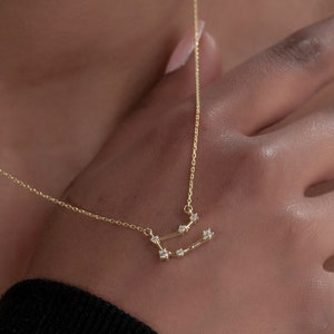 Collana con segno zodiacale, collana con costellazione dei segni zodiacali, collana con segno zodiacale Ariete, Toro, Leone, Bilancia, Vergine, regalo di compleanno per lei, regalo di Natale