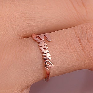 Personalized Sterling Silver Name Ring: Handmade Dainty Jewelry