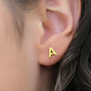 PAIR Initial Silver Earring, Custom Gold Letter Studs, Personalized Jewellery, Perfect gift for her, Earring Gift for Kids, Mother gift