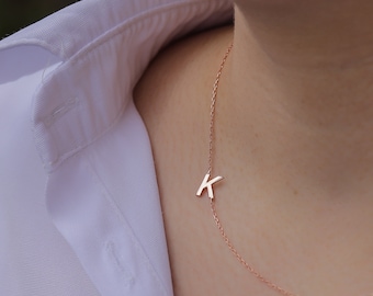 Initial Necklace Personalized Initial or Symbol Baby Shower Gift Hand Stamped Minimalistic Jewelry Petite Sterling Silver Cube