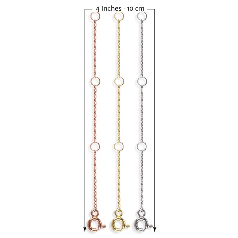 Gold Chain Extender - Silver Necklace Extender - Bracelet Extender - 1 inch - 2 inches - 4 inches