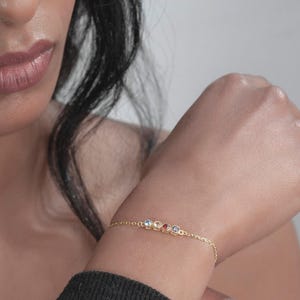 Family Birthstone Bracelet For Mom, Personalized Mothers Bracelet, Custom Birthstone Jewelry, Grandma Gift, Sterling Silver Bracelet
