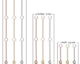 14k Solid Gold Chain Bracelet Extender - 1 Inch, 2 Inches, 4 Inches - 14K Solid Gold - Mothers day gift - Gift for Her