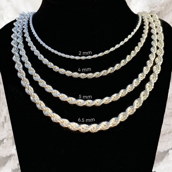 Rope Chain for Men and Women Sterling 