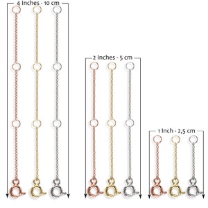 Gold Chain Extender - Silver Necklace Extender - Bracelet Extender - 1 inch - 2 inches - 4 inches