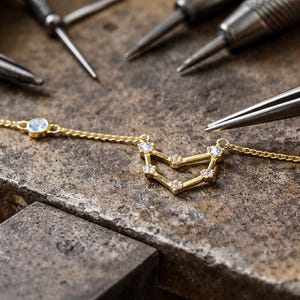 Zodiac Necklace with Birthstone, Constellation necklace, Scorpio, Sagittarius, Libra Zodiac Jewelry, Birthday Gift, Mother Day Gift, Women image 5
