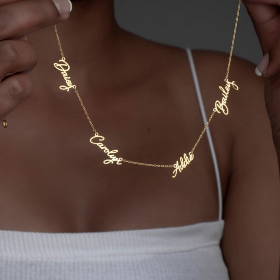 Four hotsell name necklace