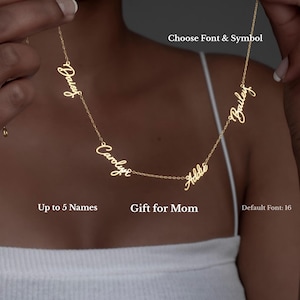 Mehrere 925er Silber-Namenskette, zwei, drei Namenskette, vier Namenskette, fünf Familienkette, Muttergeschenk, Geburtstagsgeschenk für Sie