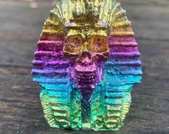 The Pharaoh Natural Mahogany Obsidian /& 18K Gold Pharaoh with Micro Pave CZ