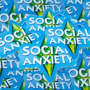 SOCIAL ANXIETY Sims y2k Sticker