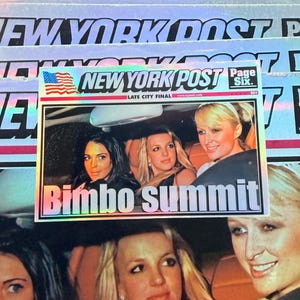 BIMBO SUMMIT y2k Holographic Sticker The Holy Trinity | Britney Paris Lindsay Iconic Car Meme | 2000s Pop Culture Nostalgia Decal