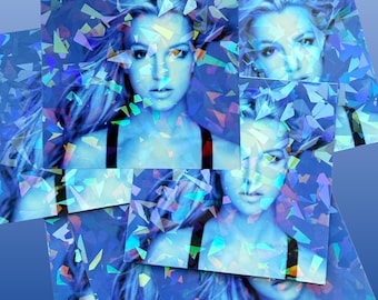 Pegatina holográfica "In the Zone" de Britney Spears: vinilo de diva pop de los 2000, fan art, Y2K