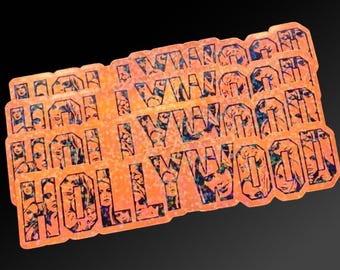 Lindsay Lohan Hollywood Sign Sticker | Y2K Holographic Decal