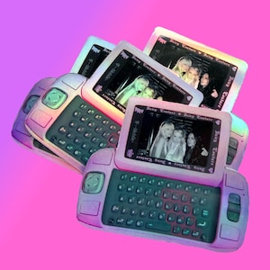 Y2K Sidekick Holographic Sticker: 2000s Tech Nostalgia