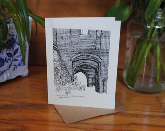 Printable Sketch Art | Minimalist Drawing, Greeting Cards, Wall Art | Cittadella, Italy - Torre Birrieria