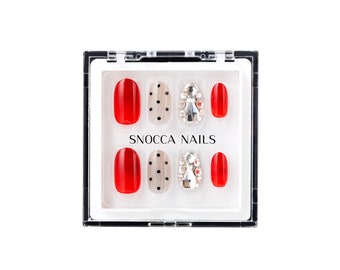 Press On Nails Short | Short Press On Nails | Short Glue On Nails | Fake Nails Short | Short Nails | Ready To Ship | Red
