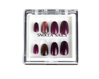 Press on nails | Purple press on nails | short press on nails | Short round press on nails