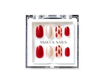 Press on nails | Red press on nails | Press on nails short | Ready to ship press on nails | Round press on nails