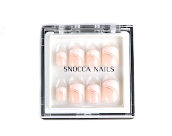 French nails | Press on nails | False Nails | Short press on nails | Square nails | Ready to ship press on nails