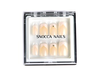 French Nails | Press On Nails | French False Nails | Nude Square Nails