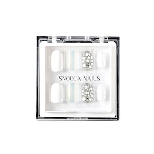 White Press On Nails | Press On Nails White | Glue On Nails White | White Fake Nails | Short Round Nails White | Ready To Ship