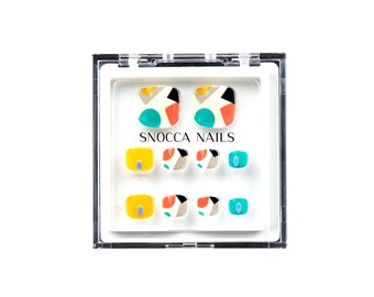 Kaleidoscope | Press On Pedicure | Toe Nail Press On | False Toe Nail | Press On Toe Nail | Silver Glitter | Fake False Artificial Toe Nails