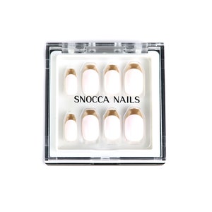 French Nails | White French Press On Nails | False Nails | Nail Art | Coffin Nails | French Coffin