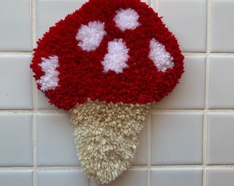 Handmade tufted cut-pile mushroom bag charm, mushroom keychain, mushrooms, tufted rug