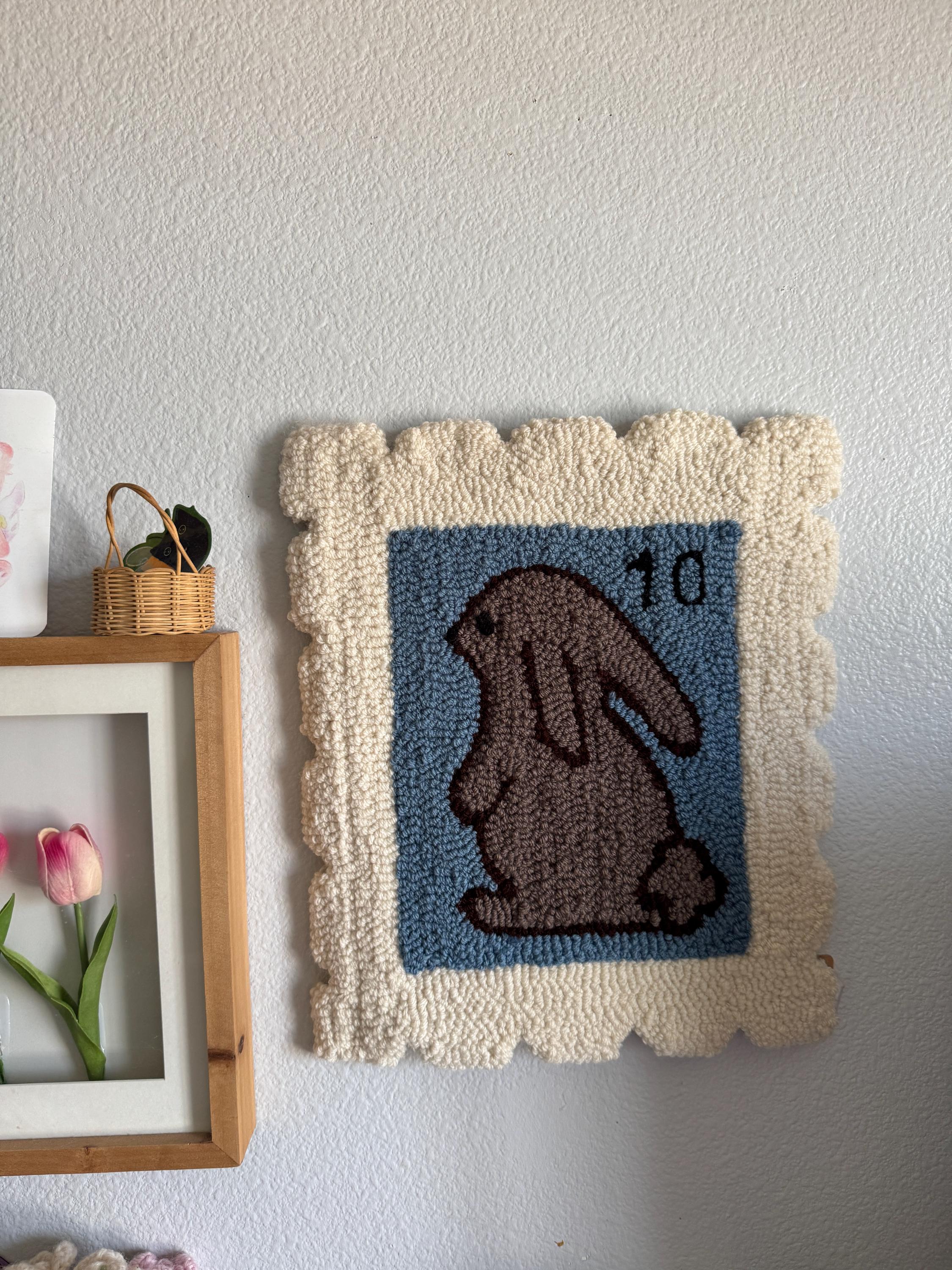 Tufted Bunny Stamp Rug: Custom Acrylic Wall Hanging - Etsy