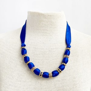 Pure Silk Beaded Necklace, Luxurious Necklace, 100% Silk Silver Bead Necklace, Silk Accessory, Silk Bead Necklace, Mother&#39;s Day Gift