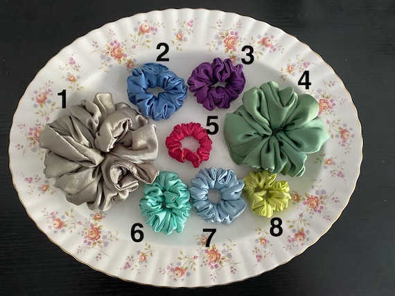 Ready to Ship Pure Silk Scrunchies - Handmade Scrunchies: Friction-Free Hair Accessories