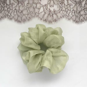 Oversized 100% Silk Organza Scrunchie – Airy Luxury Voluminous Hair Accessory