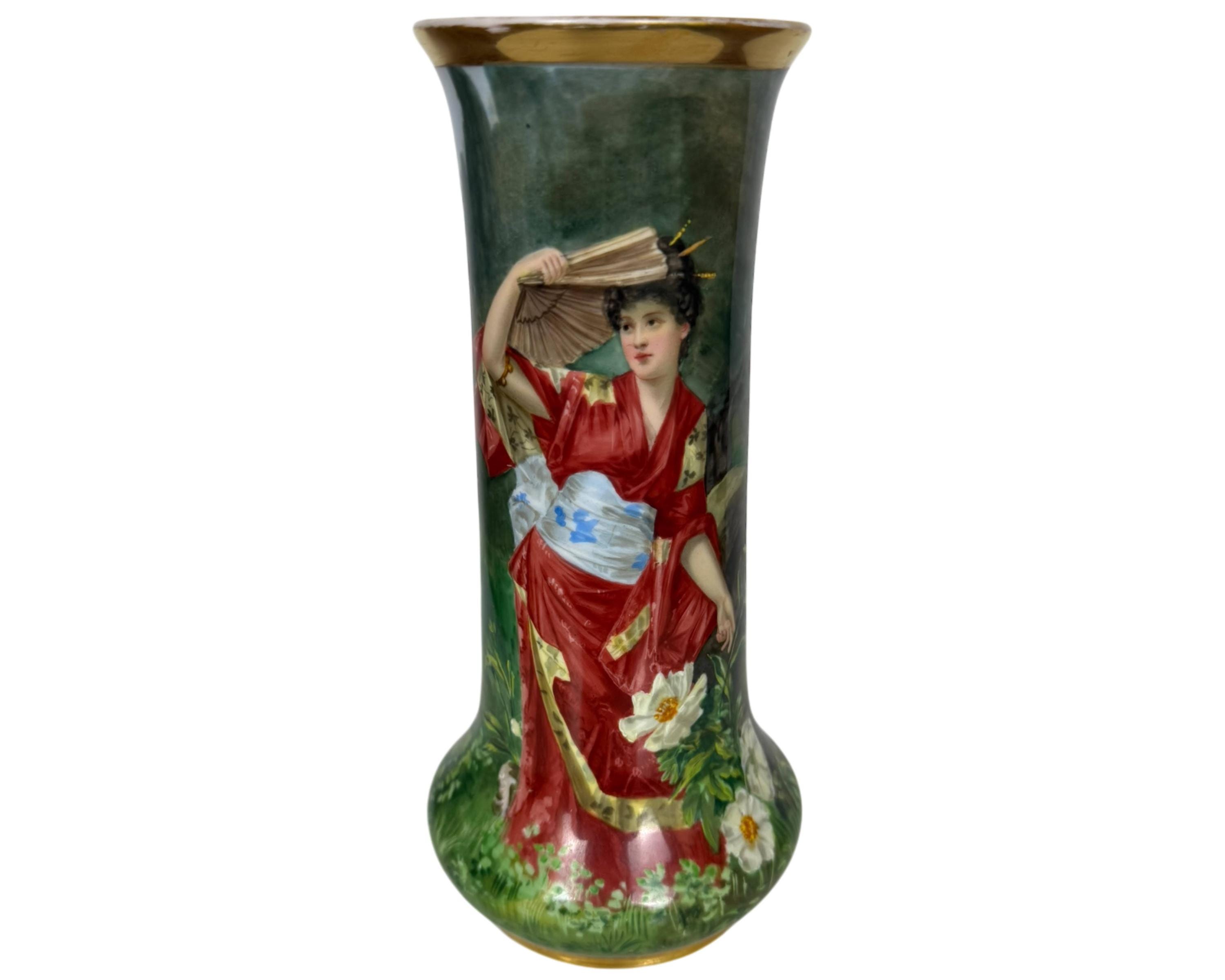 アンティークドレスデン　天使の壺 Antique dresden vase - Etsy 日本