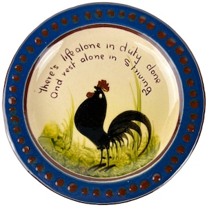 Vintage Longpark Tormohun Rooster Plate Cockerel Dish Torquay Mottoware
