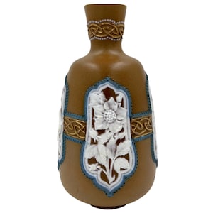 Antique 1880s Doulton Lambeth Silicon Vase Mary Slater 6.5”