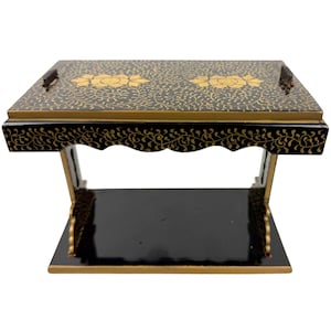 Vintage Japanese Lacquer Suzuribako Stand – Urushi Makie Calligraphy Table