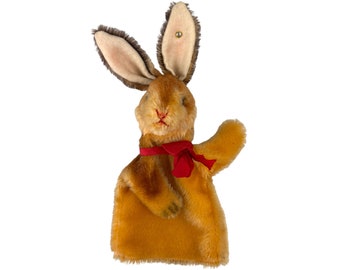 Vintage 1960er 70er Jahre Steiff Häschen Handpuppe mit Ohrknopf