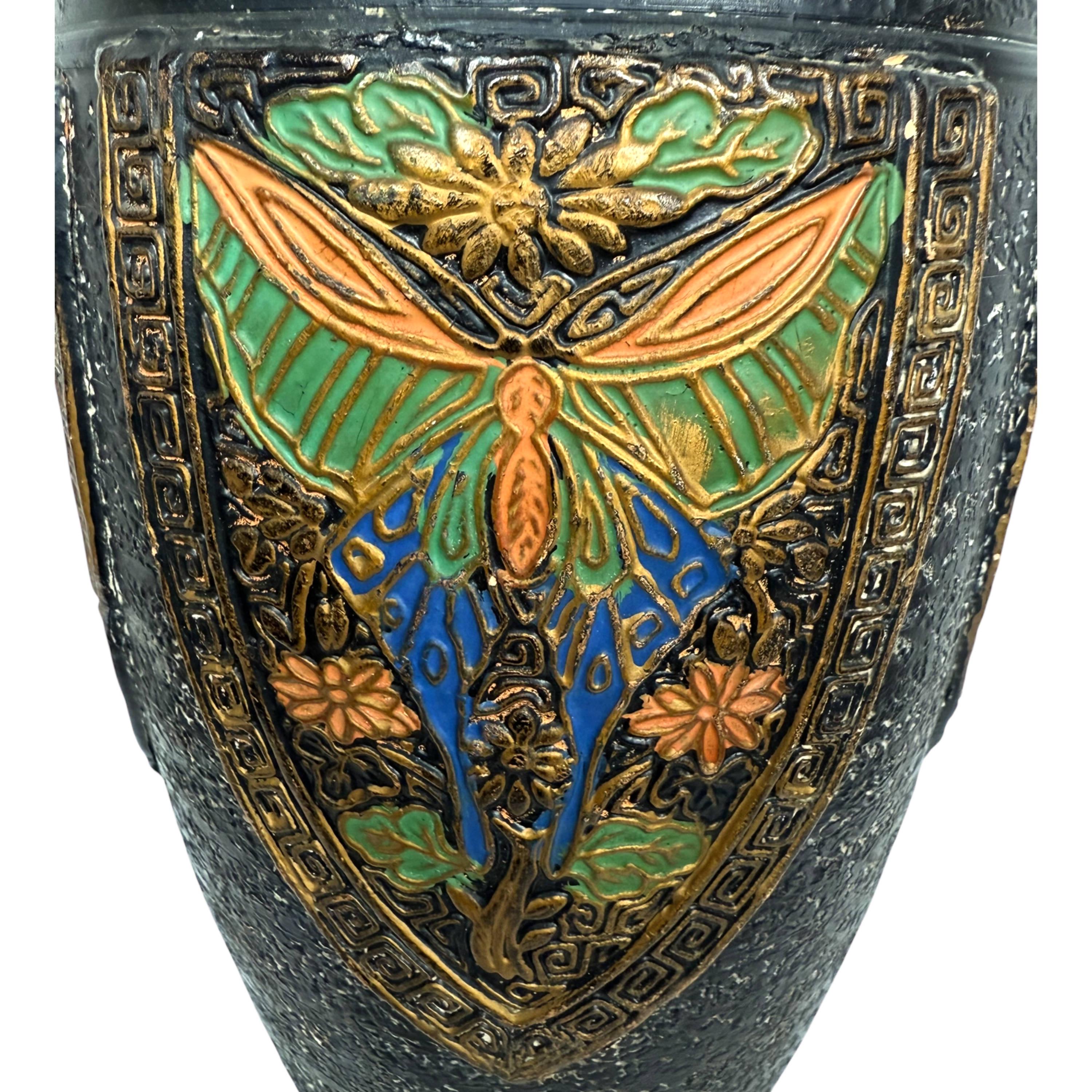 蝶と花模様のヴィンテージ陶鍋花瓶 – 12 5/8インチ - Etsy 日本