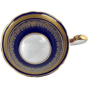 Vintage Aynsley Simcoe Cup Bone China Dinnerware 7410 Cobalt & Gold