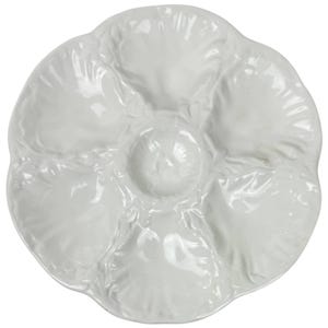 Vintage 1960s Gien France White Oyster Plate – Classic French Faience – 9 3/4” Diameter