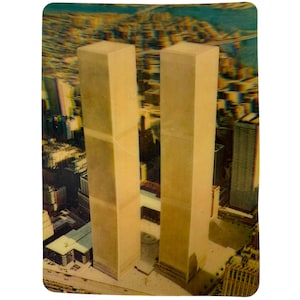 Vintage 1970 3D Postkarte World Trade Center Twin Towers New York Super Xograph