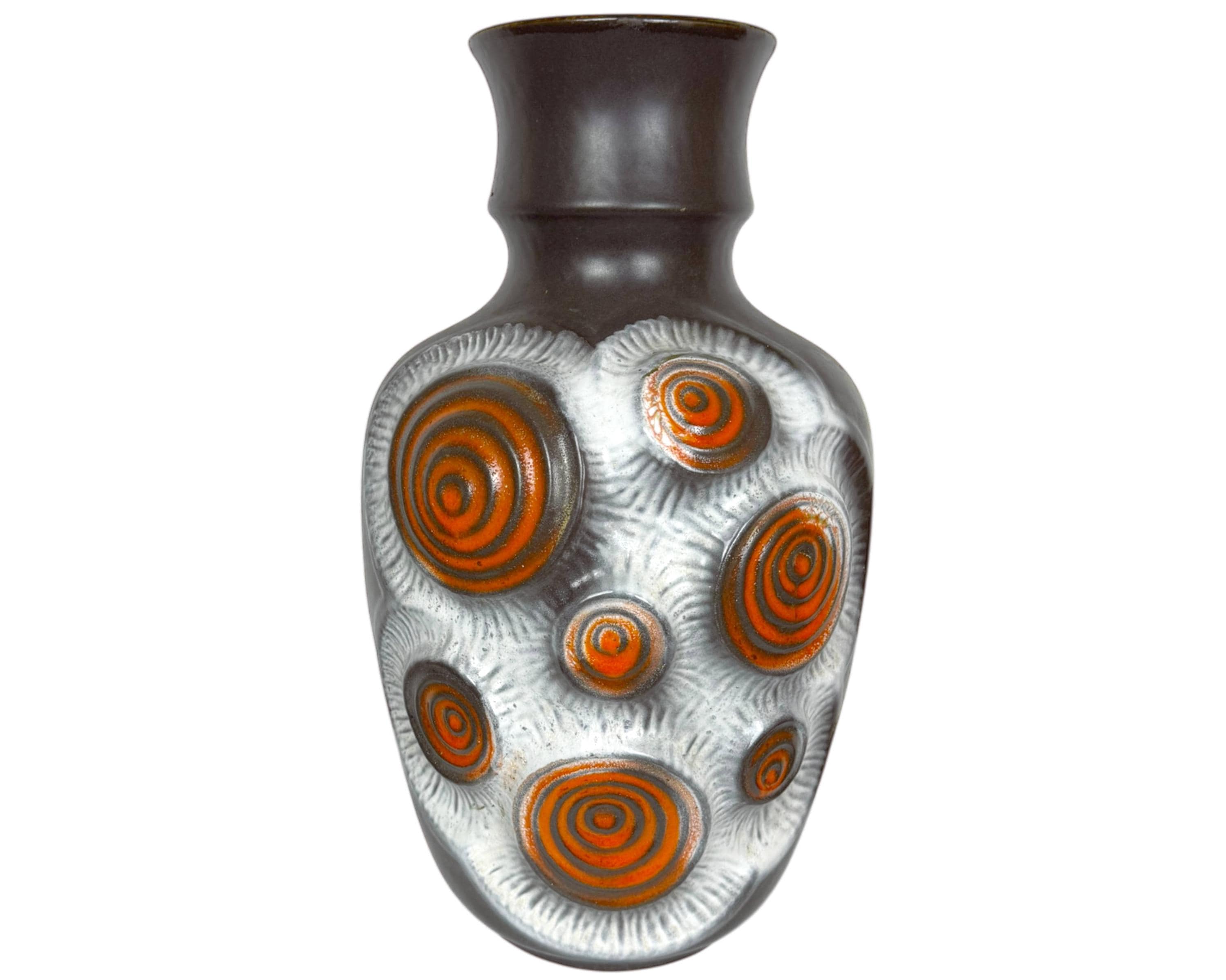 Vintage Bay Keramik Swirl Floor Vase West German Pottery Fat