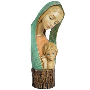 Mid Century 1960s Italian Ceramic Statue Madonna & Child Figurine 10”