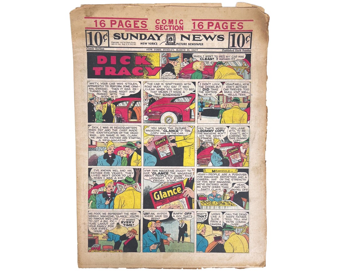 Golden Age Newspaper Comics Section New York Sunday News March 23 1947