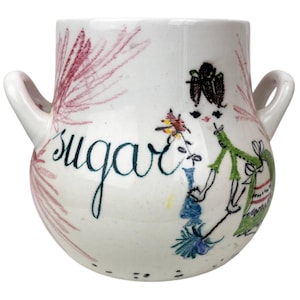 Zuccheriera grande Il Quadrifoglio Milvia in ceramica italiana, anni &#39;50