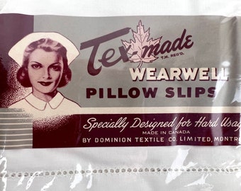 Unused Vintage 1950s Cotton Pillowcases Pillow Slips for Commercial Hospital Use 42” NIP