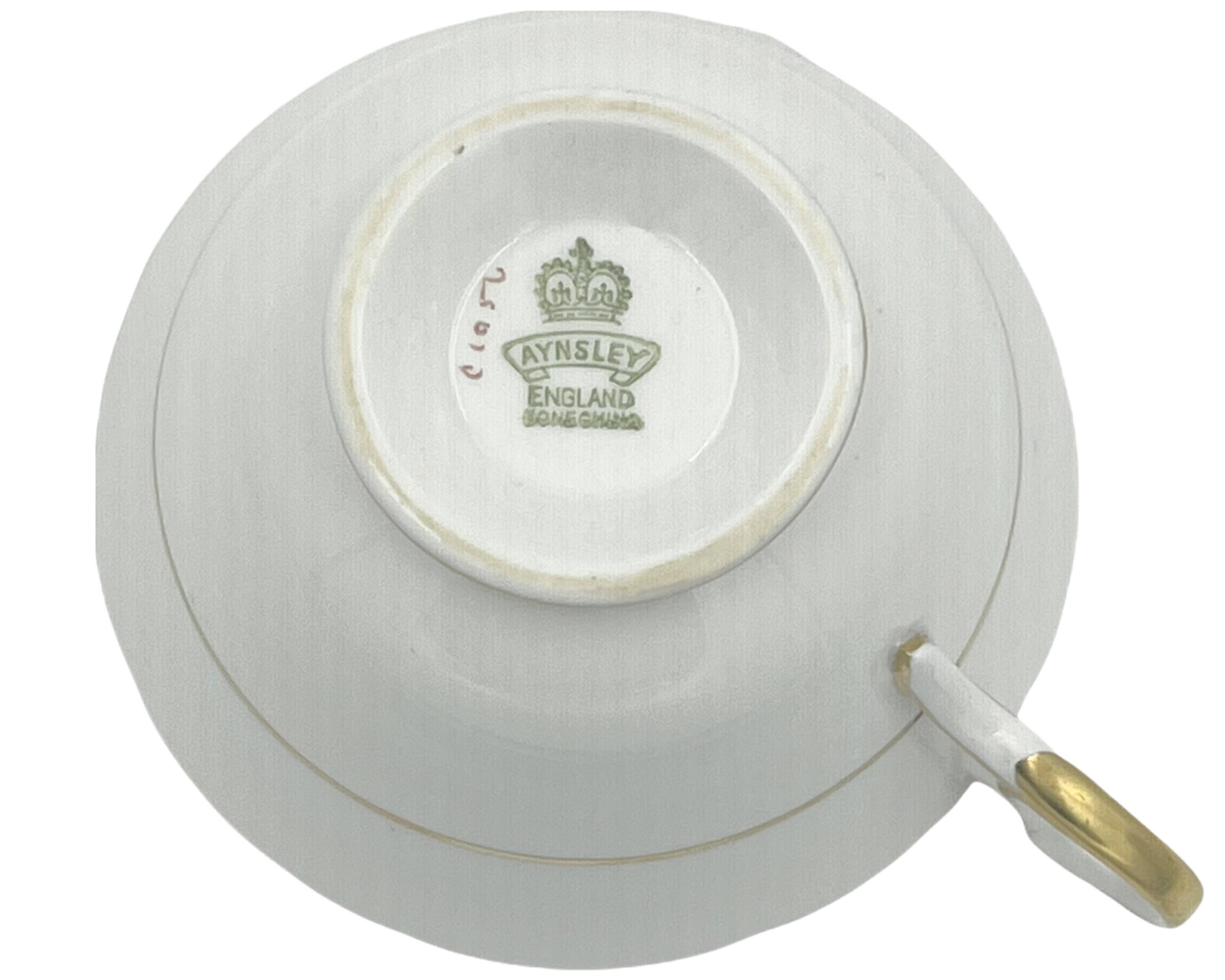 22 【磁器】AYNSLEY Vintage 1930s Aynsley Bone China Tea Cup & Saucer Rose