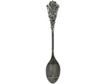 Antique Victorian Montreal Lacrosse Sterling Silver Souvenir Spoon M Cochenthaler